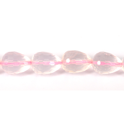 Rose Quartz Faceted Teardrop 18x13mm PAIR