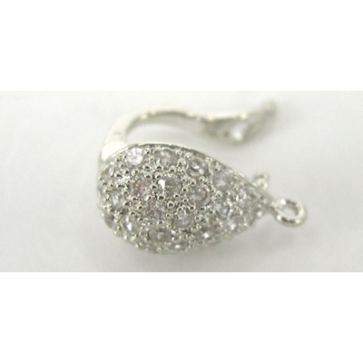 Sterling Silver Enhancer CZ 9x15mm Teardrop