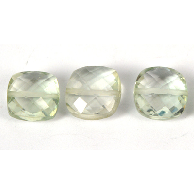 Green Amethyst Faceted Cushion 9.5mm EACH