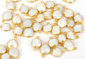 Vermeil & Fresh Water Pearl connecter app 20mm incl rings EACH-beads incl pearls-Beadthemup