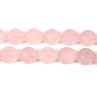 Rose Quartz Faceted Twist Oval 18x20mm EACH BEAD