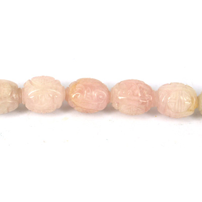 rose quartz beads carved