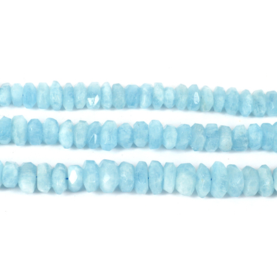 Aquamarine Faceted Rondel app 15x8mm EACH bead