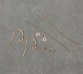 14k Gold filled PAIR of Sheppard, headpin, 3mm round & bead cap 1 set-findings-Beadthemup