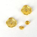 Gold Plate Brass silver post CZ Stud 13mm 1 pair-findings-Beadthemup