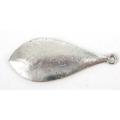 Silver Plt Base Pendant Teardrop 45x20mm 2 pack