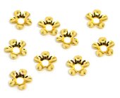 24k Gold plate Brass 7mm Caps 10 pack-findings-Beadthemup