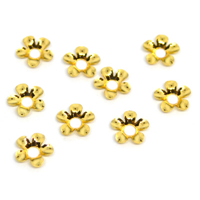 24k Gold plate Brass 7mm Caps 10 pack