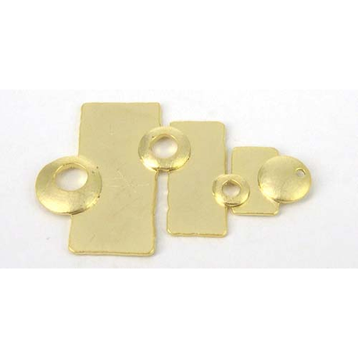 16ct Gold plt Connecter Rect&round 28x44mm 2p