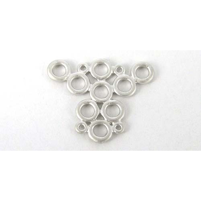 Sterling Silver plt Connecter Circles 18.5x15mm 2p