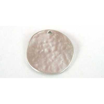 Rhodium plate Pendant Round 18mm 2 pack