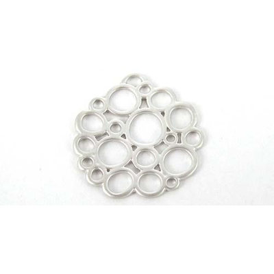 Sterling Silver plt Connecter Bubble 20mm 2 pack