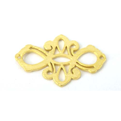 16ct Gold plt Connecter Scroll 24x15mm 2 pack