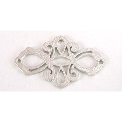 Sterling Silver plt Connecter Scroll 24x15mm 2 pack