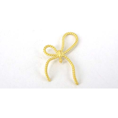 16ct Gold plt Pendant Bow twst wre 28mm 2 pack