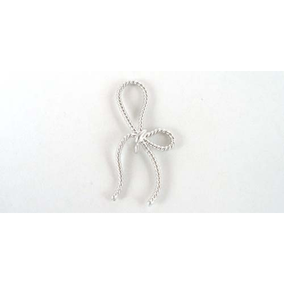 Sterling Silver plt Pendant Bow twst wire 28mm 2 p