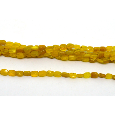Synthetic Opal Yellow Faceted Rectangle 10x6mm strand 43 beads