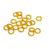 Gold colour plate Base Jump Ring 6mm 20 pack-findings-Beadthemup