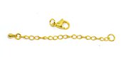 Gold plate 10mm lobster clasp & 6.5cm extenstion chain 5 SETS-findings-Beadthemup