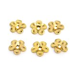 18k Gold plate Brass cap 9mm 6 pack-findings-Beadthemup