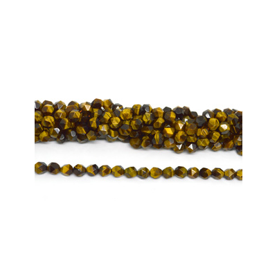 Tiger Eye fac.diamond cut 10mm str 38 beads