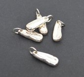 Sterling Silver Pendant 15mm peanut charm-findings-Beadthemup