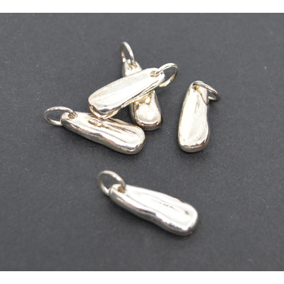 Sterling Silver Pendant 15mm peanut charm