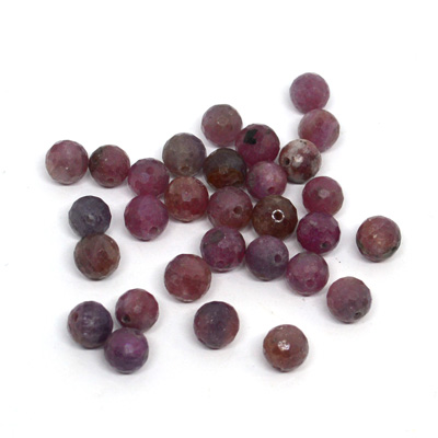 Ruby Fac. Diamond Round 6mm EACH BEAD