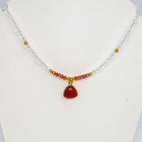 Moonstone necklace kit Coral and Carnelian-kits-Beadthemup