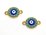 Base Metal Connector Evil Eye round 19x11mm 2 pack