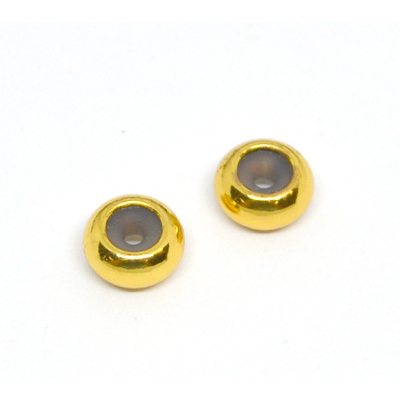 Brass Stopper bead 5.5mm, silicone size 1.5mm 2 pack