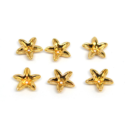 Brass 18k Gold Plated Cap 9x2.5mm 6 PACK