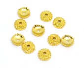 18k gold plated alloy CAP 8x7mm 10 pack-findings-Beadthemup