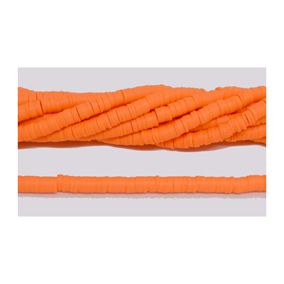 Polymer Clay Fluro Orange 6mm Heshi Bead str 40cm Approx 270 plus