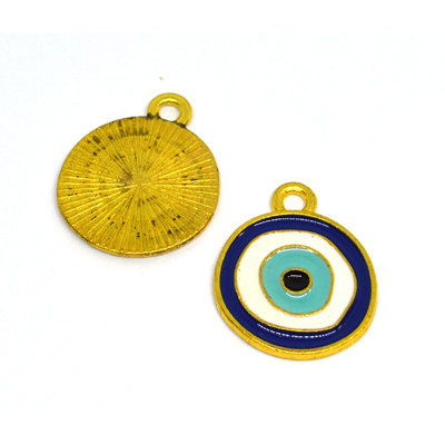 Base metal pendant Evil Eye 19x23mm 10 pack