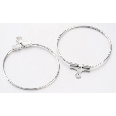 Base Metal Silver colour Brass hoop 25mm 10 pack