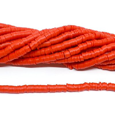 Polymer Clay Red 6mm Heshi Bead str 40cm Approx 300 plus