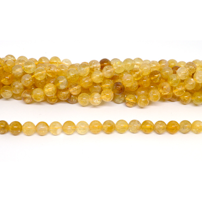 Citrine AB Polished 8mm Round strand 48 beads