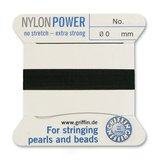 Power Nylon Black No.2 .45mm 2m with needle-stringing-Beadthemup