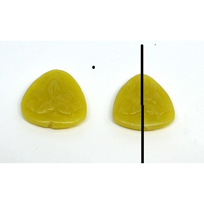 Korean Jade Triangle carved bead 25mm top to bottom measurement