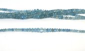 Aquamarine Fac.Rondel grad 3-6mm 44cm strand -beads incl pearls-Beadthemup