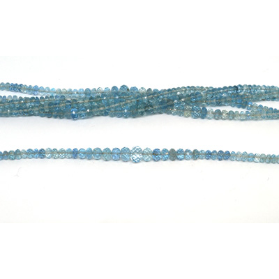 Aquamarine Fac.Rondel grad 3-6mm 44cm strand 