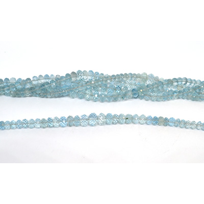 Aquamarine Fac.Rondel grad 3-9mm 53cm strand 