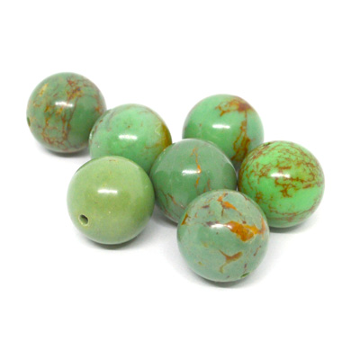 Chinese Turquoise 10mm Polished Green EACH BEAD