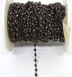 Sterling Silver Black Rhodium plate handmade Chain Pyrite per 50cm-beads incl pearls-Beadthemup