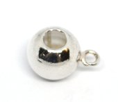 Sterling Silver Bail Round 8mm w/Ring 3.8mm hole-findings-Beadthemup