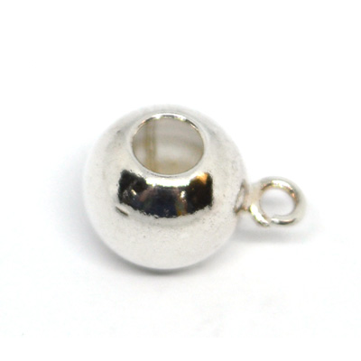 Sterling Silver Bail Round 8mm w/Ring 3.8mm hole