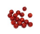 Coral AAA Red app 8mm Carved Round EACH BEAD-beads incl pearls-Beadthemup