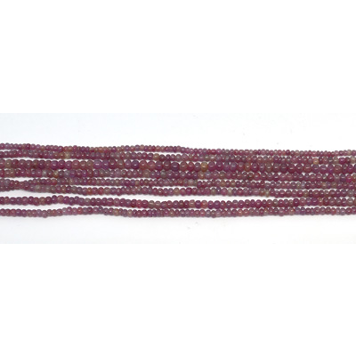 Ruby 2-3mm Polished rondel beads per strand approx 150