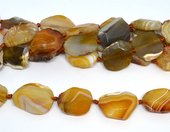 Agate Dyed Brwn Faceted  nggt apair25x35 beads per strand 10-beads incl pearls-Beadthemup